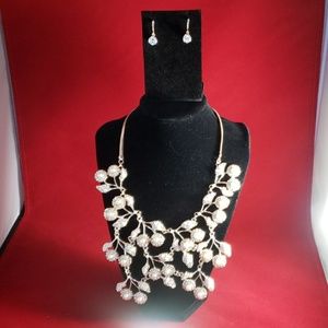 Inc rose gold pearl and diamond accents necklace a